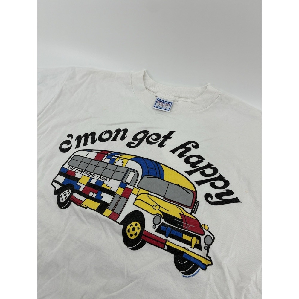 VNTG 90's Partridge Family c'mon get happy Graphic T-shirt Single Stitch Size XL